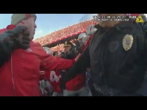 Bodycam video shows brawl between Ohio State-Michigan players as officers deploy pepper spray