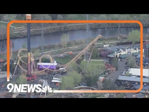 Aerial view of Elitch Gardens in Denver