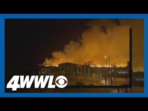 Marsh fire rips through Plaquemines Parish near Lake Hermitage