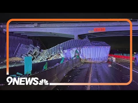 Semi crash closes I-25 near Mead