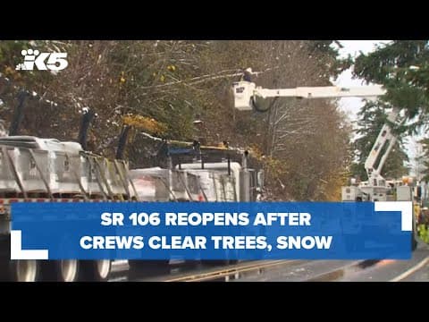 SR 106 reopens after crews clear trees, snow