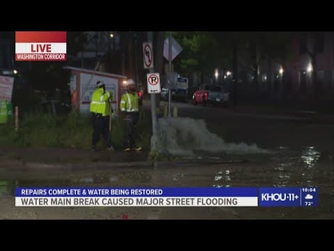 Water main break caused major street flooding near the Washington corridor
