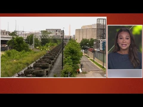 Tanks arrive via train in DC for military parade