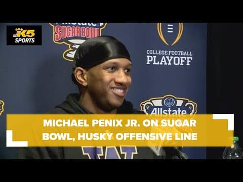 UW quarterback Michael Penix Jr. speaks with reporters ahead of Sugar Bowl