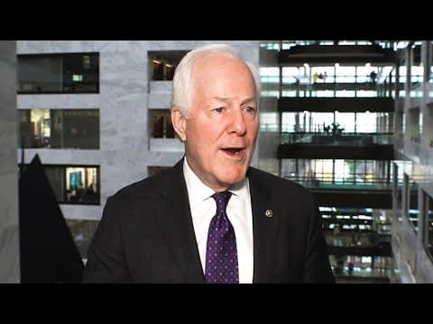 Sen. John Cornyn speaks with media following meeting with John Ratcliffe