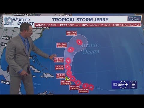 Tracking the Tropics: Tropical Storm Jerry continues toward Leeward Islands