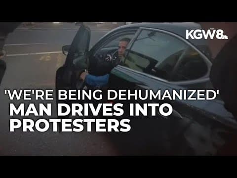 Driver rams into crowd of demonstrators at Portland ICE facility