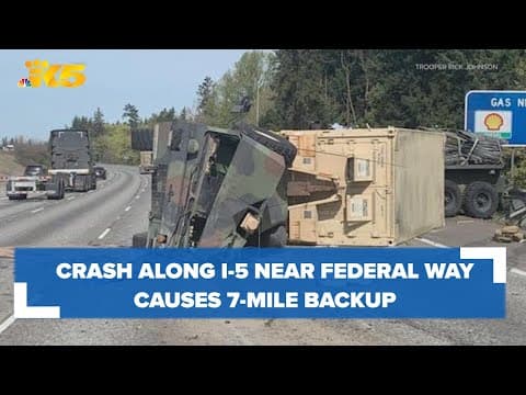 Crash involving military vehicles near Federal Way clears after 5 hours