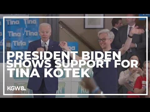 President Biden drums up support for democratic candidate for governor, Tina Kotek