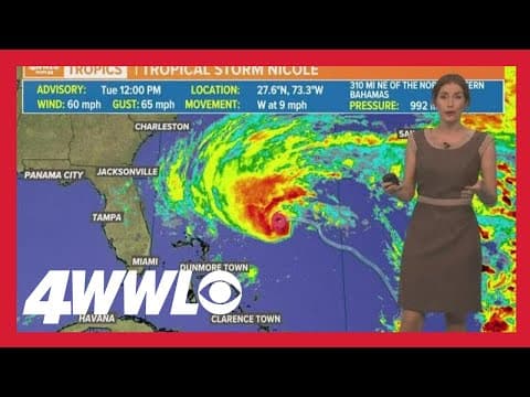 Tuesday midday update: Tropical Storm Nicole should become hurricane