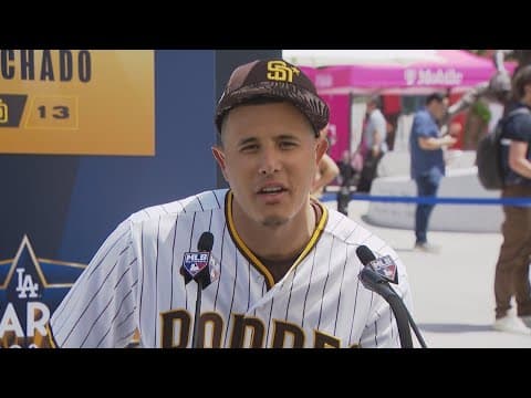 Several MLB players speak to media before the 2022 All-Star Game