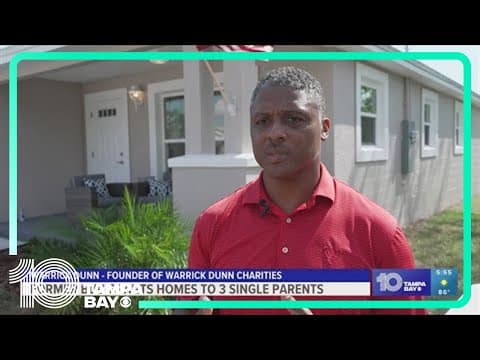 Former Bucs player Warrick Dunn gifts single parents with furniture for new homes
