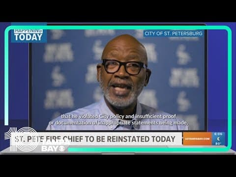 St. Pete fire chief reinstated following investigation into allegations