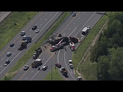 Lanes reopen after crash involving tractor-trailer on SB I-95 in Fredericksburg
