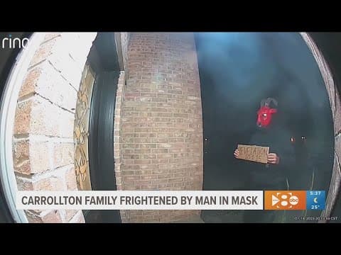 Masked man in a devil mask knocks on doors in North Texas