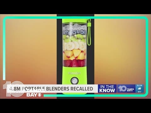 Recall of nearly 5 million portable blenders underway for unsafe blades and dozens of burn injuries