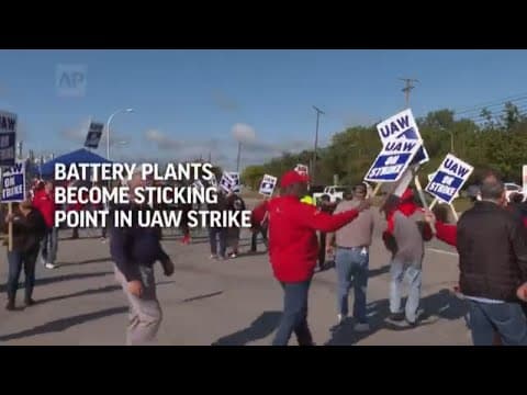 Battery plants become major sticking point in UAW strike against Detroit automakers