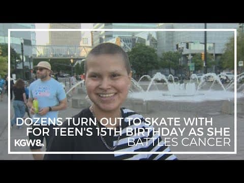 Dozens turn out to skate with for teen’s 15th birthday as she battles cancer
