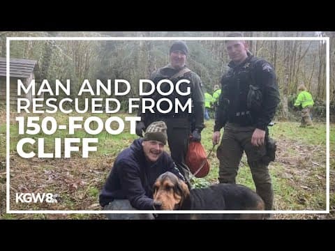 Kalama man and his dog rescued from ledge above Kalama River