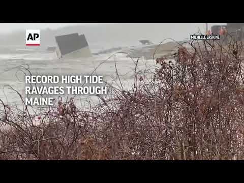 Record high tide in Maine washes away historic fishing shacks