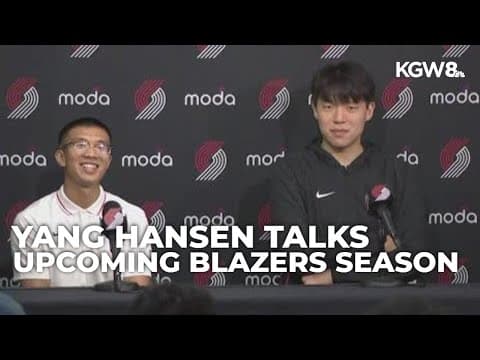 Yang Hansen talks upcoming NBA season | Portland Trail Blazers Media Day