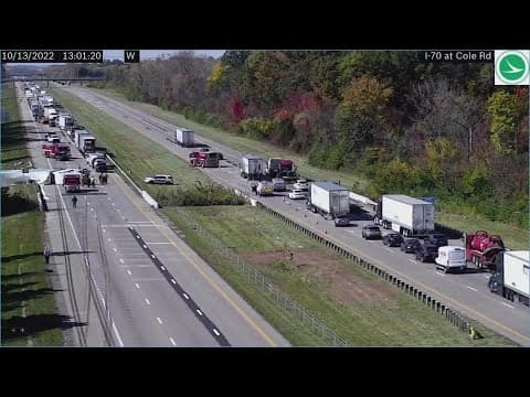 Semi crash shuts down I-70 east in west Franklin County