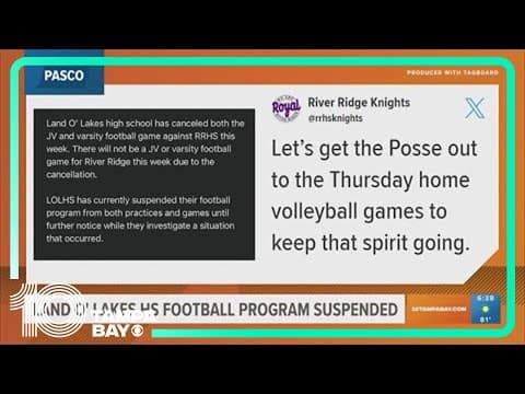 Land O' Lakes High School suspends football coaching staff