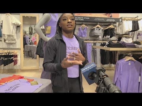 Simone Biles returns to Houston to unveil partnership with Athleta