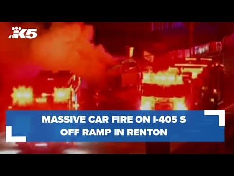 Massive car fire in Renton