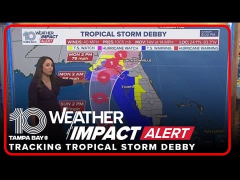 Tropical Storm Debby starts to bring rain and wind to Florida