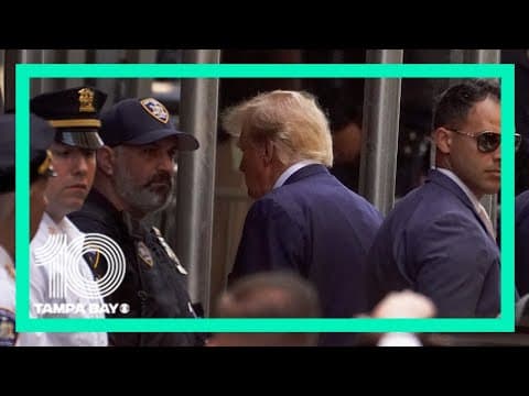 Trump arrives to Manhattan court house to be arraigned on charges related to hush money payments