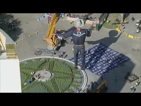 Big Tex is officially in place one week ahead of the State Fair of Texas' opening day