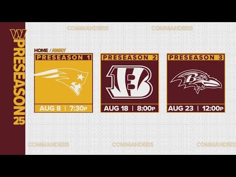 Commanders finalize preseason schedule