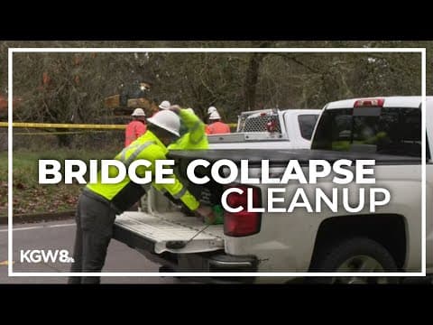 Cleanup underway following bridge collapse in Corvallis