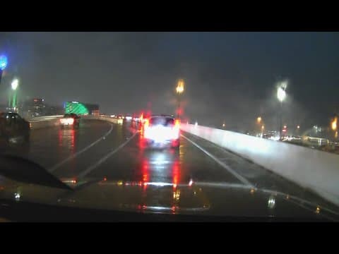 Texas storms: Heavy rain causes delays on 1-30 downtown Dallas