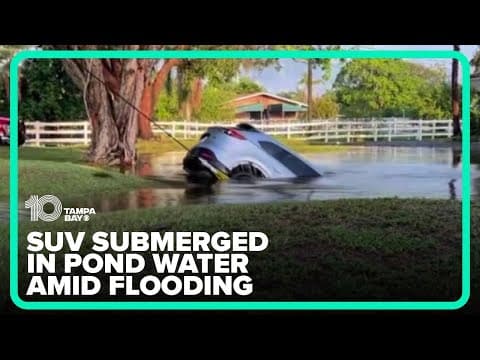 SUV found submerged in pond water in Broward County after driver ends up in a flooded area
