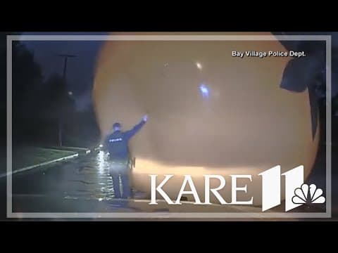 Police officer 'attacked' by giant runaway inflatable pumpkin