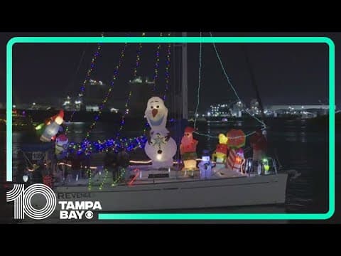 Tampa's Holiday Lighted Boat Parade makes its way through downtown