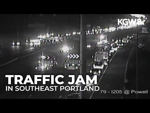 Semi-truck crash in southeast Portland leaves I-205 mostly blocked