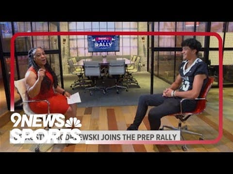 Mountain Vista QB Austyn Modrzewski visits the Prep Rally