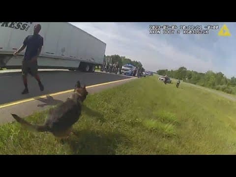 Newly released bodycam video shows Circleville officer deploy K-9 on truck driver