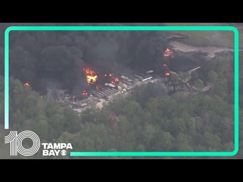 Texas chemical plant explosion seen from above