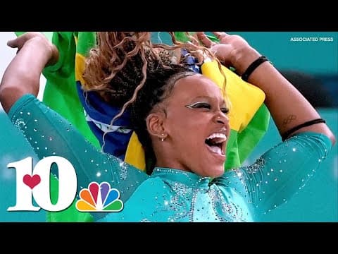 Photos from women's floor exercise final routine in 2024 Paris Olympics