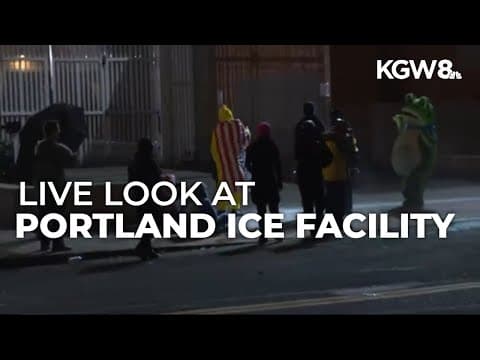 A few detained in otherwise peaceful rally at Portland ICE facility