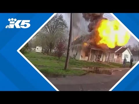 Bodycam video shows firefighter trapped in house explosion