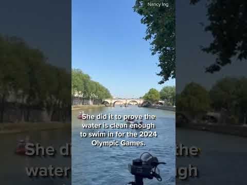 Paris Mayor Anne Hidalgo swims in Seine ahead of 2024 Olympics