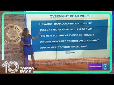 Northbound I-275 to Howard Frankland Bridge exit closing overnight Tuesday