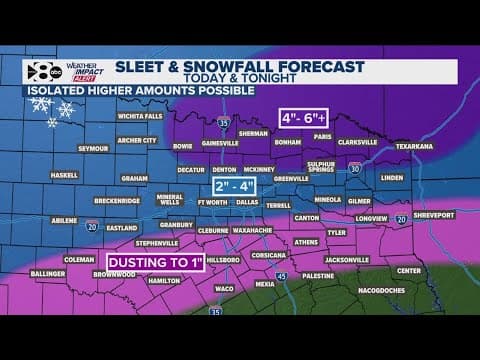 DFW Weather: Here's when to expect snow/sleet to begin falling in North Texas