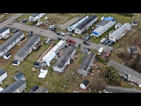 RAW: Drone video shows central Ohio tornado damage