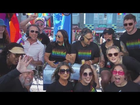 San Diego Pride Parade 2024 |  CBS 8 Family rolls by in the Wonderbus